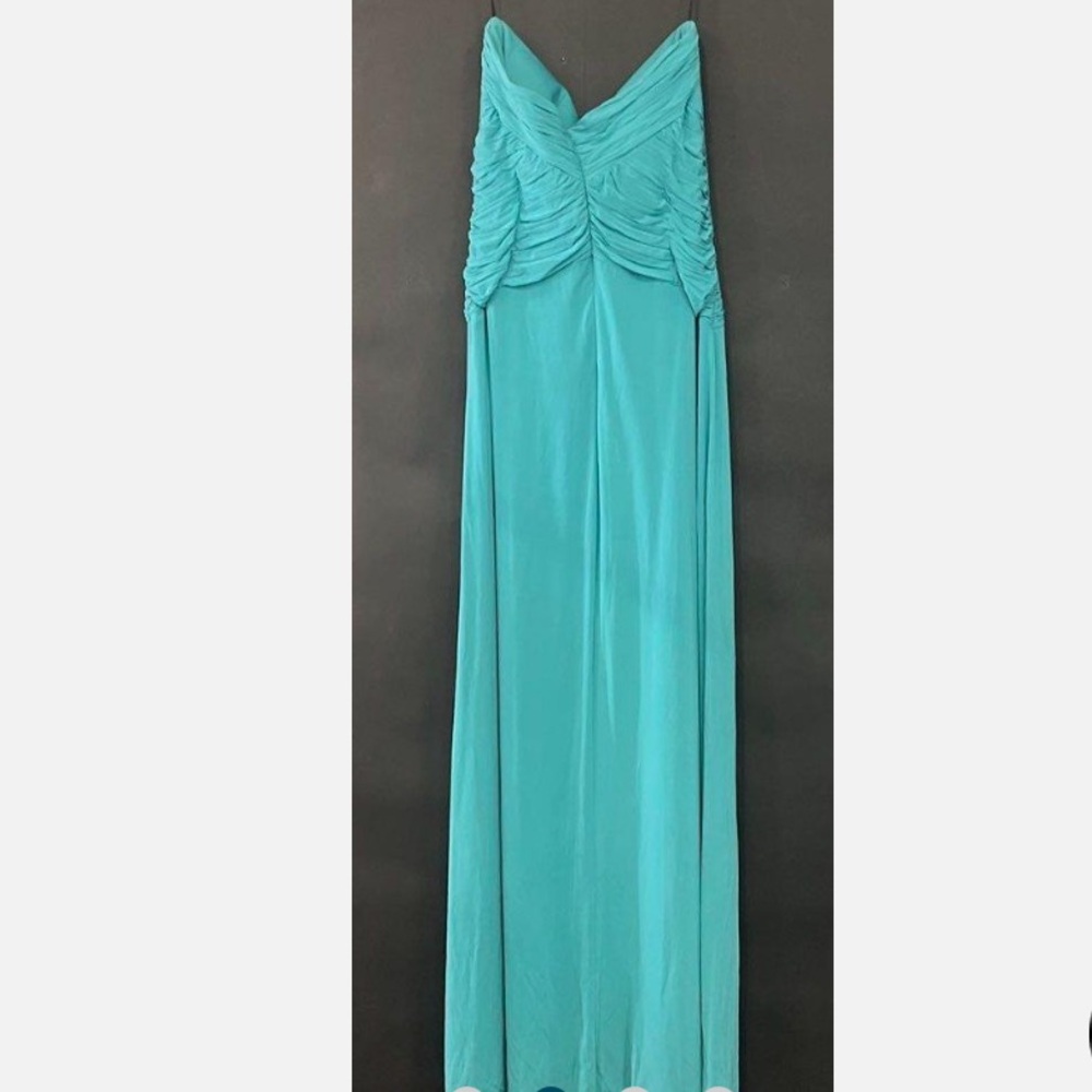 Laundry By Shelli Segal Strapless Teal Maxi Dress     Size 8.  Prom